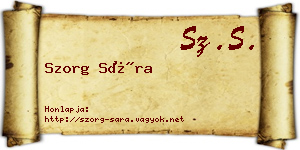 Szorg Sára névjegykártya