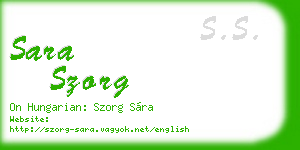 sara szorg business card